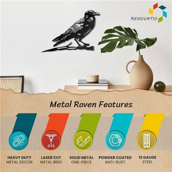 Halloween Raven Decor - Black Bird Silhouette & Black Crows Halloween Decor - Picture 3 of 7